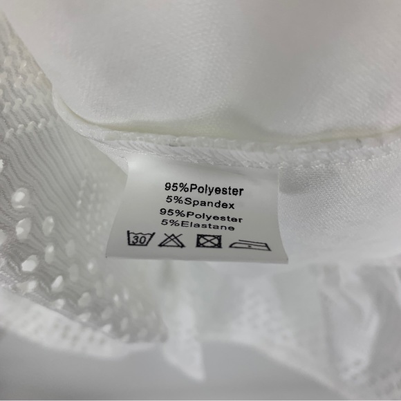 Kate Kasin womens 2XL dress White Ruffles Tie Cutout Asymmetrical NEW - Picture 8 of 11